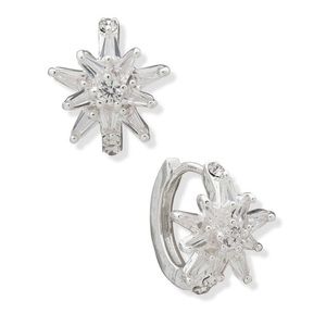 Anne Klein Snowflake Crystal Earrings